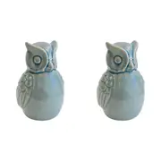 2x LVD Owl Sml Powder Decorative Sculpture Tabletop Home/Lounge Indoor Decor