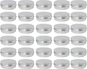30Pack Aluminum Tin Jars,1 Oz Cream Jars with Lids Tin Cans with Lids, 30ml Empty Cosmetic Containers Cosmetic Sample Jars Aluminum Screw Top Tins(1 Oz/30ml)