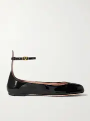 [Valentino Garavani] Valentino Garavani - Tan-go Patent-leather Ballet Flats - Black - IT38 IT 38 Black