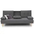 Sarantino Rochester Linen Fabric Sofa Bed Lounge Couch Futon Furniture Suite - D