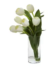 Nearly Natural Tulip Artificial Arrangement In Cylinder Vase