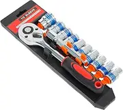 Wrench and Socket Set, 1/2 Drive Socket Set, Automotive Truck Motorcycle Mechanic Tool for Workshop Industrial Construction Electrician Garage Vehicle
