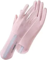 [Generic] Breathable Thin Elastic Gloves for Women Cool Ice Silk Sun Protection Driving Gloves Extended Sleeves Cycling Gloves Anti-Skid Full Finger Touch Screen Gloves