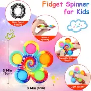 Tie Dye Simple Fidget Spinner Pops Finger Toys Push Bubble Hand Spinner For ADHD