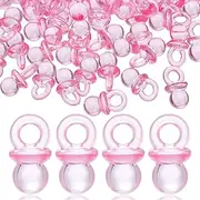 JOINPAYA 100pcs Acrylic Pacifiers for Shower Decorations Mini Pacifiers for Games Favors Comfort Smooth Safe Girl Reusable Washable