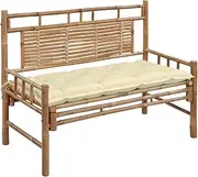Garden Bench Garden Bench with Cushion 120 cm Bamboo