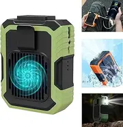 Blue Collar Breeze Portable Waist Fan - Wearable AC With 3 Speeds, Belt Clip-On Cooling Fan for Outdoors (Green)