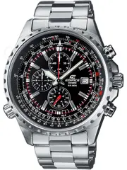 Casio Edifice Chronograph EF-527D-1AVEF Black Dial Grey Stainless Steel Mens Watch