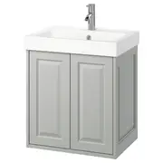 TÄNNFORSEN / ORRSJÖN wash-stnd w drs/deep wash-basin/tap, light grey, 62x49x72 cm