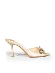 Gold Crystal Embellished Buckle Sandals