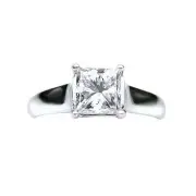 1.10 ct PRINCESS CUT LAB CREATED DIAMOND SOLITAIRE ENGAGEMENT RING