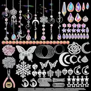 400 Pcs DIY Suncatchers Making Supplies Kit, Decorative Suncatcher Prism Making Kit, Window Hanging Décor Set for Kitchen Office Adults (Snowflake)