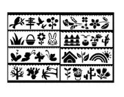 8 Stencils Nature Birds Bunny Garden Mix Drawing Painting Arts Crafts Templates
