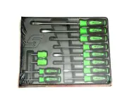 Snap-on Tools NEW SGDX120BG 12pc GREEN Soft Grip Combo Screwdriver Set