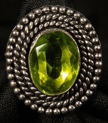 German Silver Peridot ring. Size 8