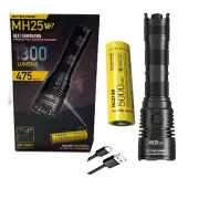 Nitecore MH25 V2 (Upgrade from MH25GT)Rechargeable Flashlight 3Amp Wall Adapter
