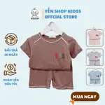  XOOP 棉絲短袖衣服套裝,印有 3 隻熊,適合男孩和女孩 BC87,YEN SHOP KIDSSS