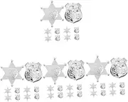 Generic Police Badge Pin Costume Accessory for Halloween Cosplay Hexagram Badge Props for Role Playing Games and Carnival Parties Fun Decorative Props