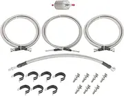 819-840 Fuel Lines Compatible with Silverado 1500 2500 3500 1999-2003 Sierra 1500 2500 3500 Flexible Stainless Fuel Line Replacement 15043857