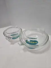 PYREX utility casserole & leftover dish oven baking only 20 oz & 10 oz with lids