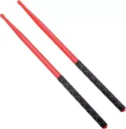 5A Nylon Drum Sticks for Set Lightweight Durable Plastic Exercise Red