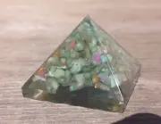 SMALL (25-30mm) RUBY IN FUCHSITE ORGONE GEMSTONE PYRAMID ORGONITE