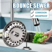 Kitchen Sink Strainer Replacement Waste Plug Basin Drain Filter Steel 79mm/ 82mm