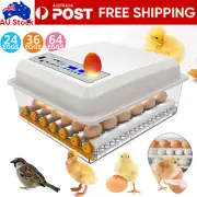 24/36/64 PCS Eggs Incubator Fully Automatic Digital Chicken Poultry Led Turning