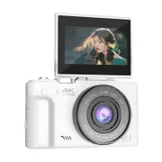 Photography Digital Camera 4K Vlogging 180 Degree Flip Screen 18X Zoom Retro Cam 64GB TF Card Travel Tiktok Content Creation