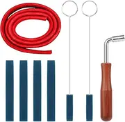 8 PCS Piano Tuning Tool, Piano Tuning Hammer Piano Tuning Wrench Professional Piano Tuner Kit Including Tuning Wrench Hammer Temperament Strip Rubber Mutes Kit Mutes with handles