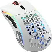 Gaming Mouse - Model D - RGB Gaming Mouse - 69 g Lightweight Wireless Mouse - Ergonomic Mouse - Honeycomb Mouse - White Wireless Gaming Mouse (Matte White)