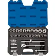 Draper Metric Socket Set 1/2"D 30 Bi Hex Standard Length Piece 16466