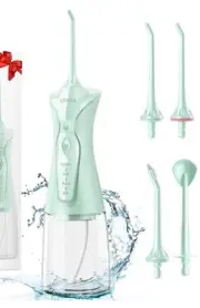 COSLUS Water Dental Flosser Pick for Teeth: 4 Modes Cordless Portable 300ML Mint