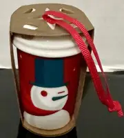 Starbucks Ceramic To-Go Cup Holiday, Snowman Winking Oramments 2012