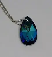 Swarovski Crystal Bermuda Blue 28mm Pear 6106 Suncatcher/ Ornament/ Prism