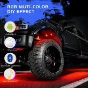 RGB LED Rock Light Kit, Neon Led Lights Waterproof Bluetooth Strobe Lights U...