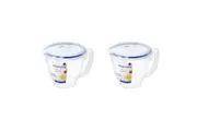 2x Locknlock 1L Classic Airtight Measuring Cup w Flip Cap Lid Container Clear