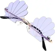 [TINEASUR] 1pc Shell Sunglasses Festival Sunglasses for Sunglasses Trendy 90s Disco Sunglasses Blue Lens Sunglasses Glasses Props Conch Kid Booth Metal Men and Women Japanese-style