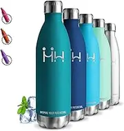 Grsta Stainless Steel Drinking Bottle, 1 Litre, BPA-Free, Thermos Flask, Double-Walled Vacuum Insulated, Leak-Proof Drinking Bottle, Sports Water Bottle for Camping, Yoga, Fitness