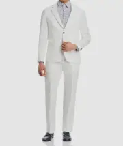 Paul Smith Men's White Linen Extra Slim Fit 2-Piece Jacket Pants Suit Size 38R