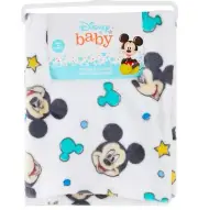 BLANKET PLUSH - DISNEY BOYS 243 - MICKEY MOUSE FACE - BABY TODDLER CRIB BED