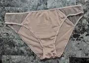 NWT VICTORIA'S SECRET LARGE MAUVE PINK SATINY SMOOTH MESH RARE BIKINI PANTIES