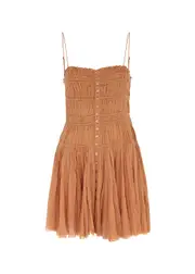 Free People Lausanne Cotton-gauze Mini Dress - Bronze - M M