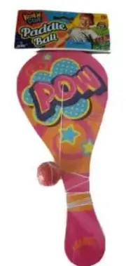 1 Paddle Ball Kool 'N Fun Ja-Ru Toy #1994 pink (Pow) NIP