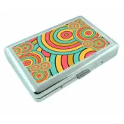 Retro Circles Em1 Silver Metal Cigarette Case RFID Protection Wallet
