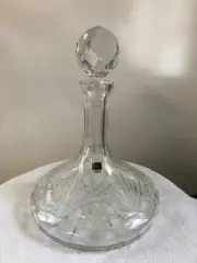 Rogaska cut crystal glass ships decanter, clean, no chips