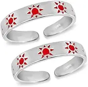 [Tongari] Graceful Band Design Silver Toe Rings in Pure 92.5 Sterling Silver for Women,,., Adjustable, Non-Precious Metal, No Gemstone