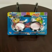 Pirate Swim Goggle Green Parrot Ages 4+ Latex Free Flexible Strap Aqua Splash