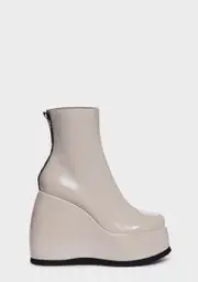 [Shellys London] Cream Roxanne Wedge Ankle Boots