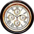 Antique Brass & Wooden Nautical Wall Clock - World Time Design - Unique Home Gif